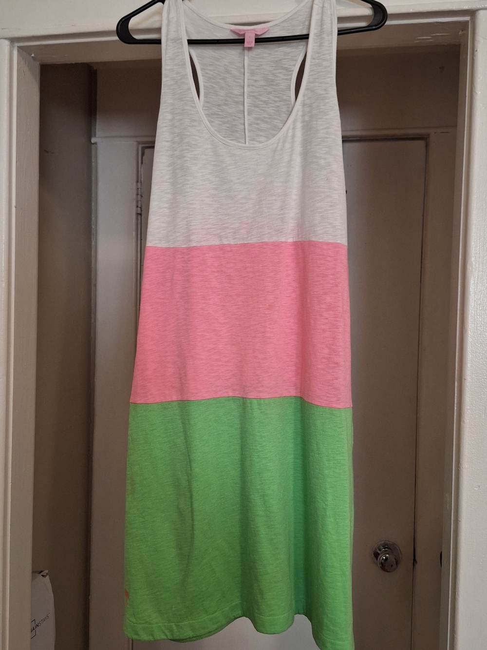 Lilly Pulitzer White Pink Green Colorblock Midi Dress